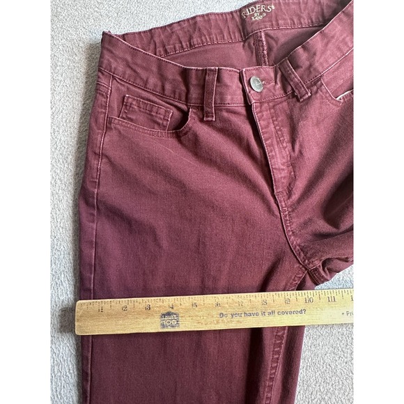 Riders By Lee Straight Jeans Womens 12/M Red Mid Rise Stretch Denim Rhinestone - Picture 5 of 14